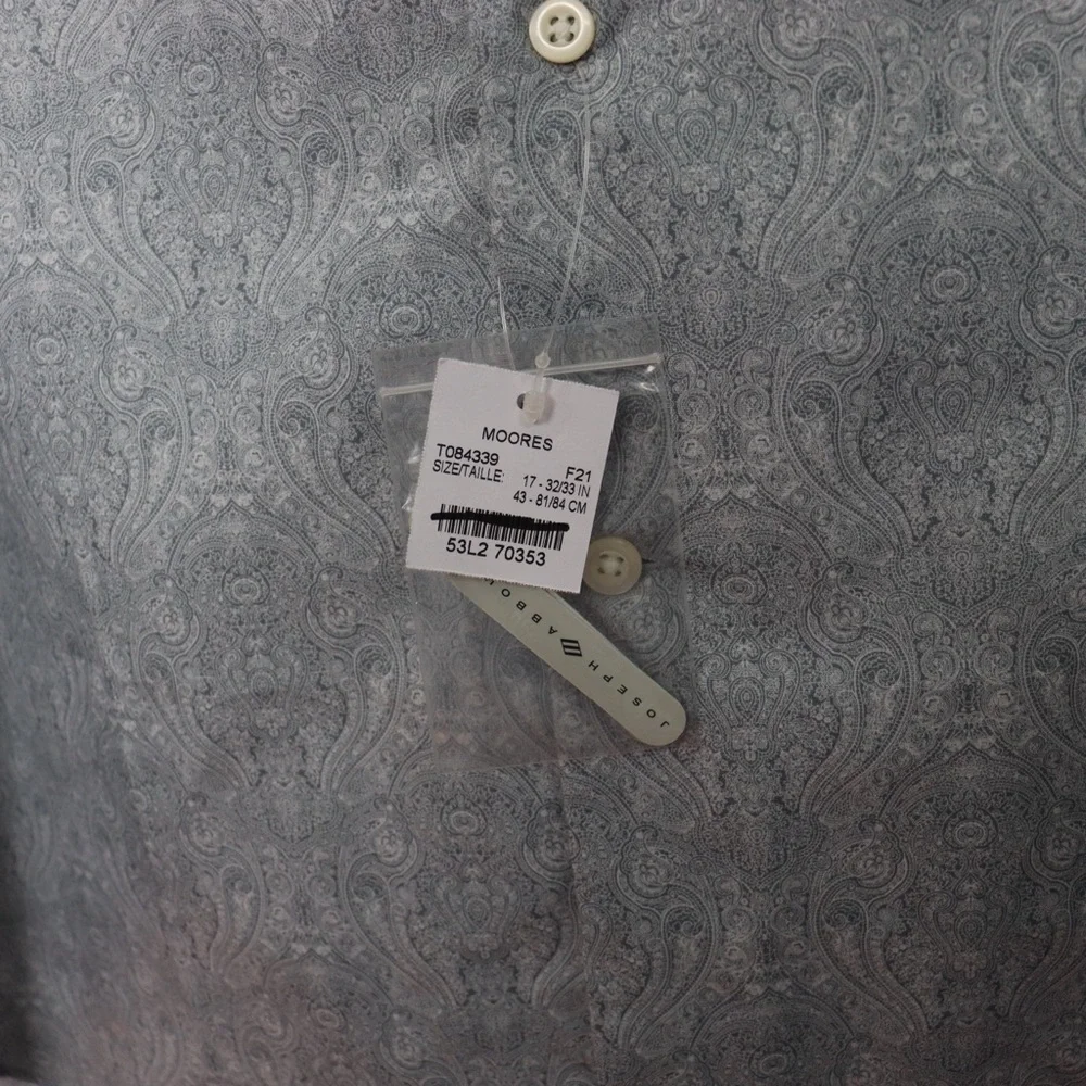 Joseph Men's Gray Paisley Button Down Shirt - Picture 5 of 8
